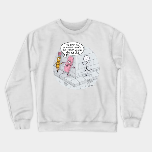 Stick man rub out Crewneck Sweatshirt by macccc8